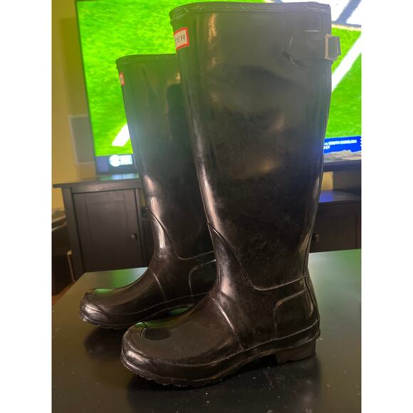Hunter Women's Original Tall Gloss Rain Boots Size 8 - Picture 3 of 10